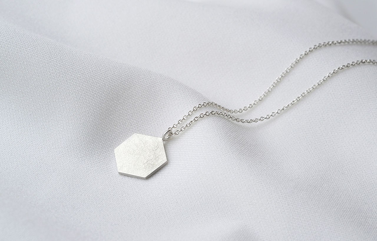 Honeycomb Necklace (925 Silber, kreismattiert)